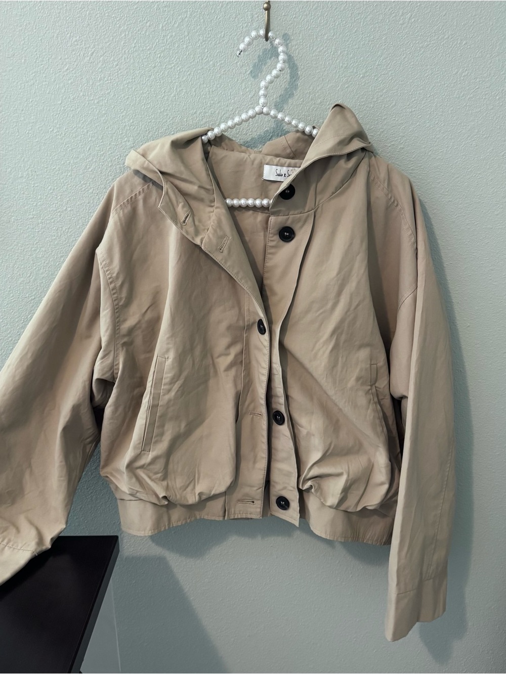 Sadie & Sage Tan Hooded Utility Jacket